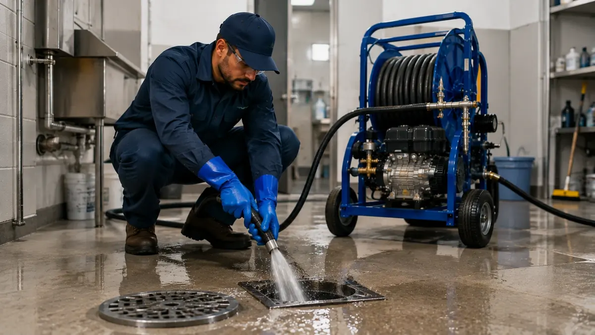 Floor Drain Hydro Jet Cleaning in Newhall
