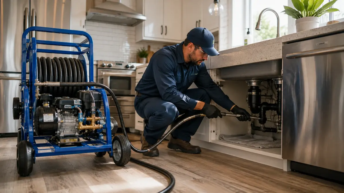 Kitchen Drain Hydro Jetting in Newhall