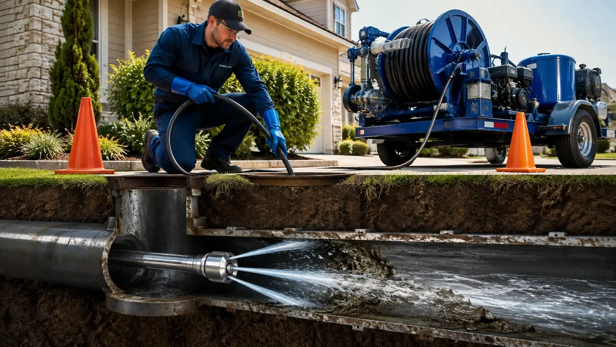 Main Sewer Line Hydro Jet Cleaning in Newhall