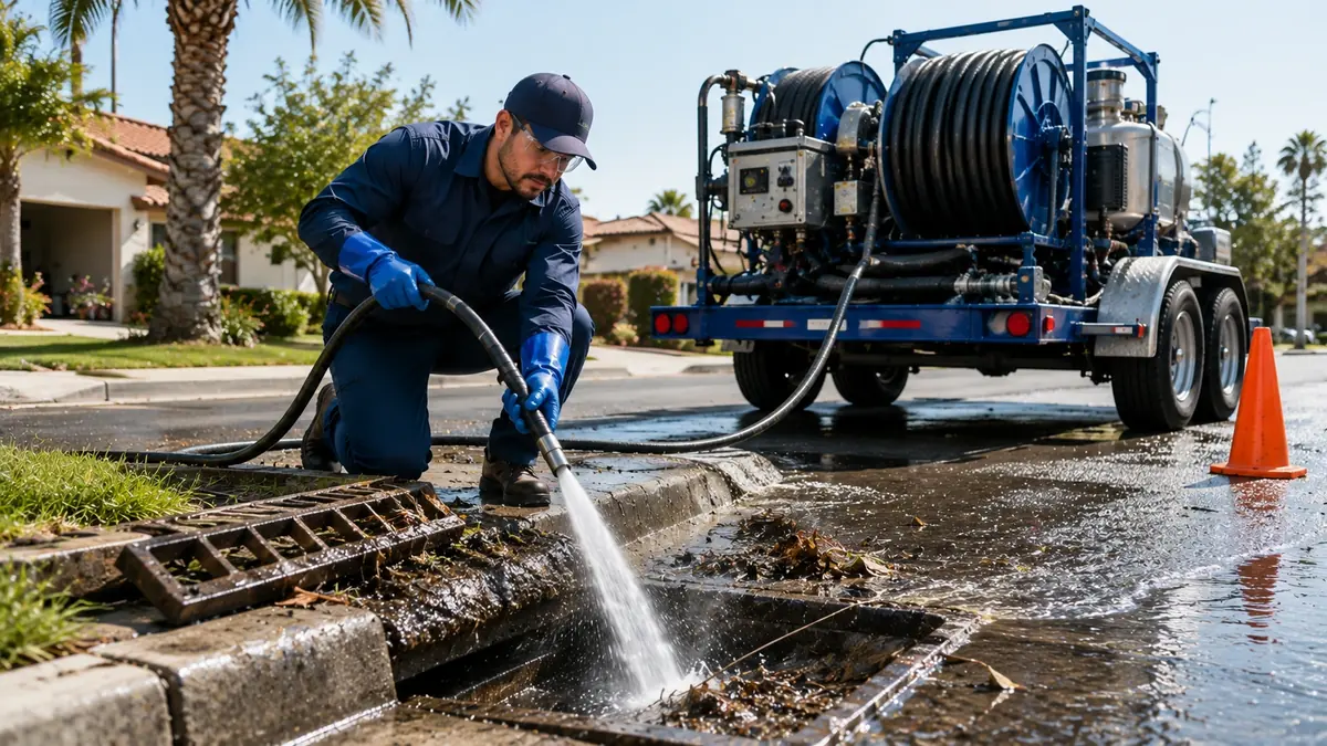 Storm Drain Hydro Jet Cleaning in Newhall