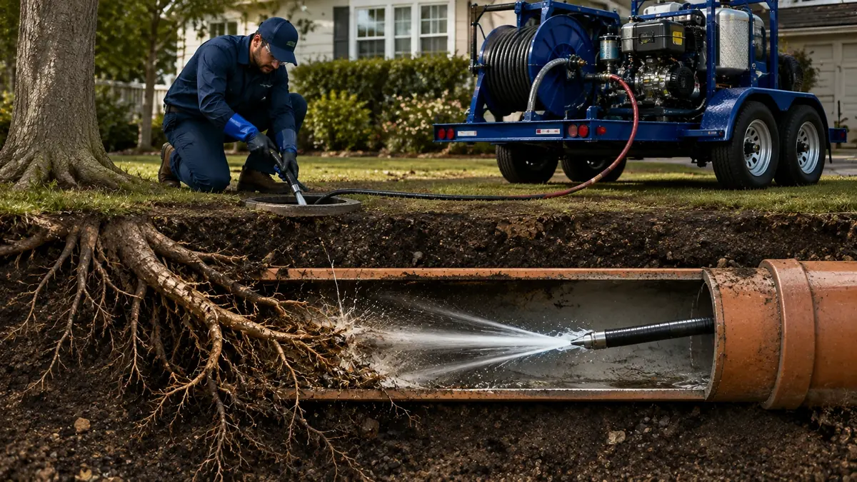 Tree Root Removal with Hydro Jetting in Newhall